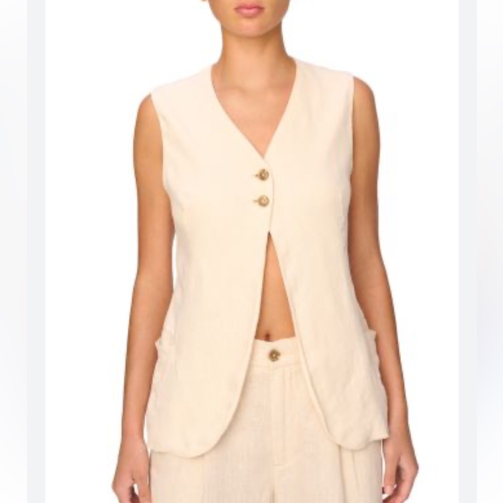 DL1961 Zia Linen Vest cream size xs